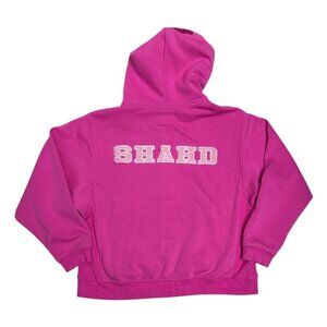 SHAHD NY Fleece PINK Full Zip Sweatshirt Designer Streetwear Hoodie Womens Small